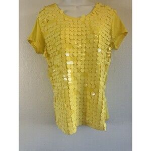 Kenar Yellow Front Embellished Large Shirt